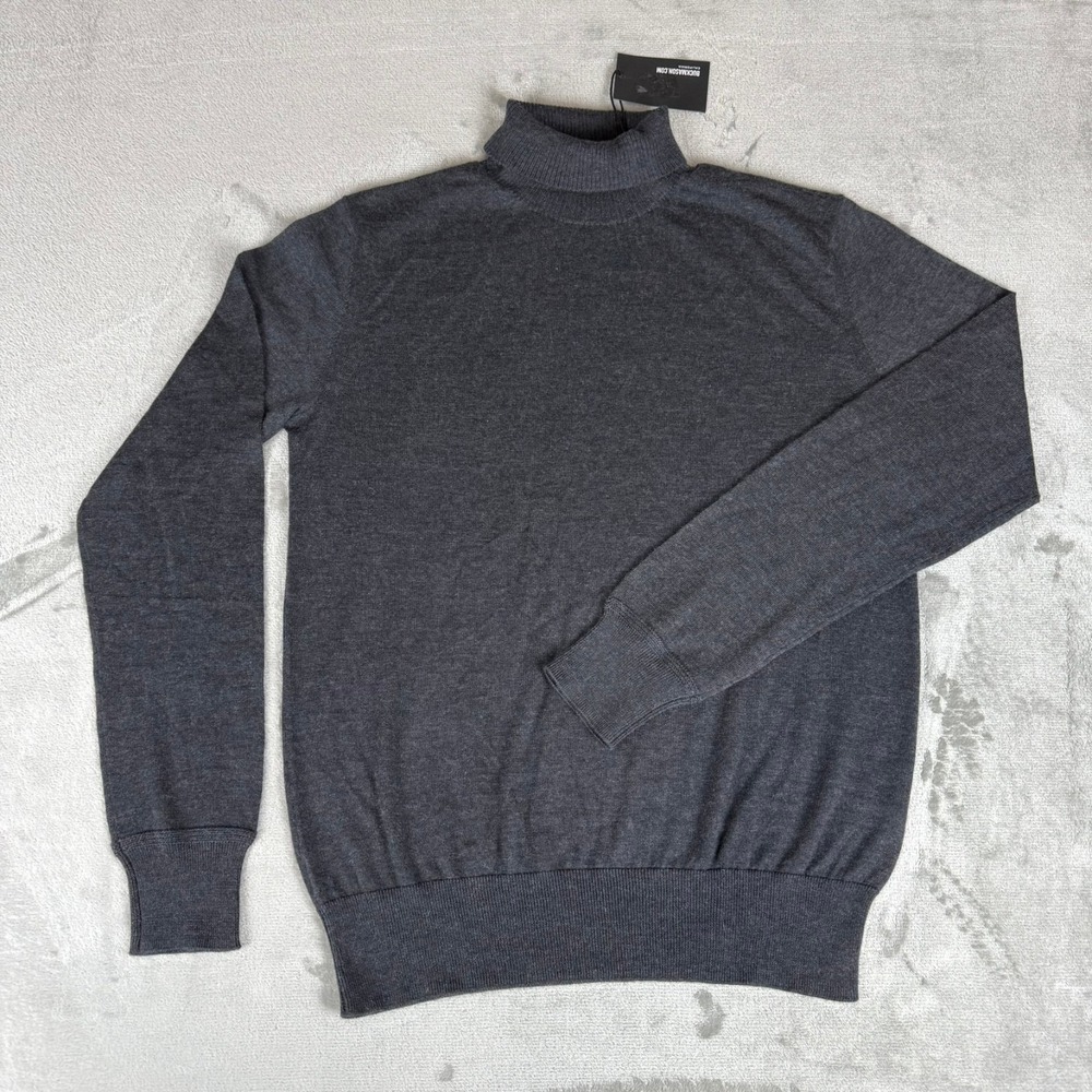 Buck Mason California Cashmere Sweater Mens Small Dark Charcoal $228 NWT Defect